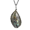 VGDS Unique Natural Crystal Labradorite Stone Handmade Wire Wrapped Charms Pendants Necklaces Retro Fashion Men Women Jewelry 3