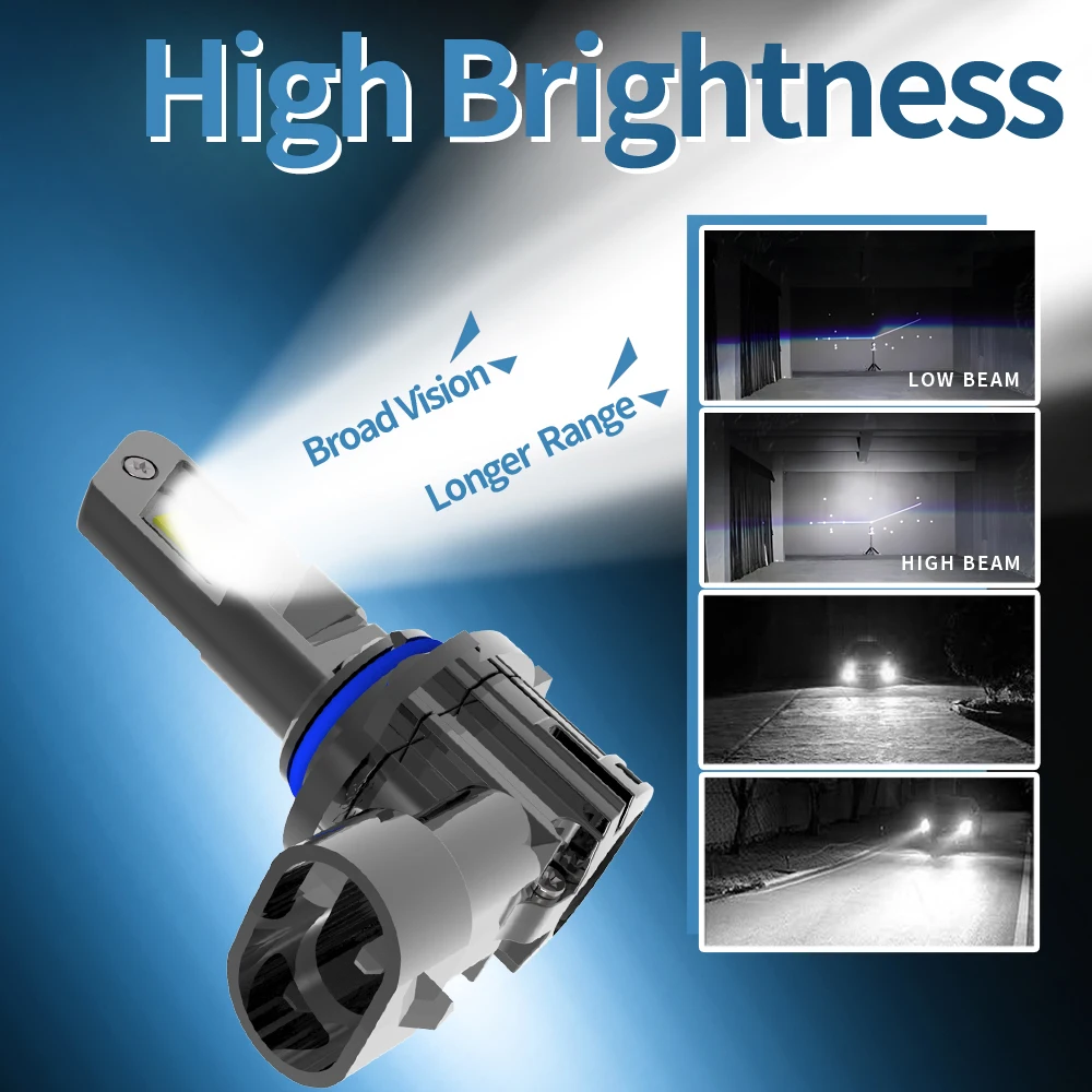 LED Car Headlights LED Car Lights LED Lights LED Bulbs LED Headlights HIR2 Canbus No Error 9012 Car Bulb 6000K White Light 12v 55w For Toyota Auris 2012 ~ 2x