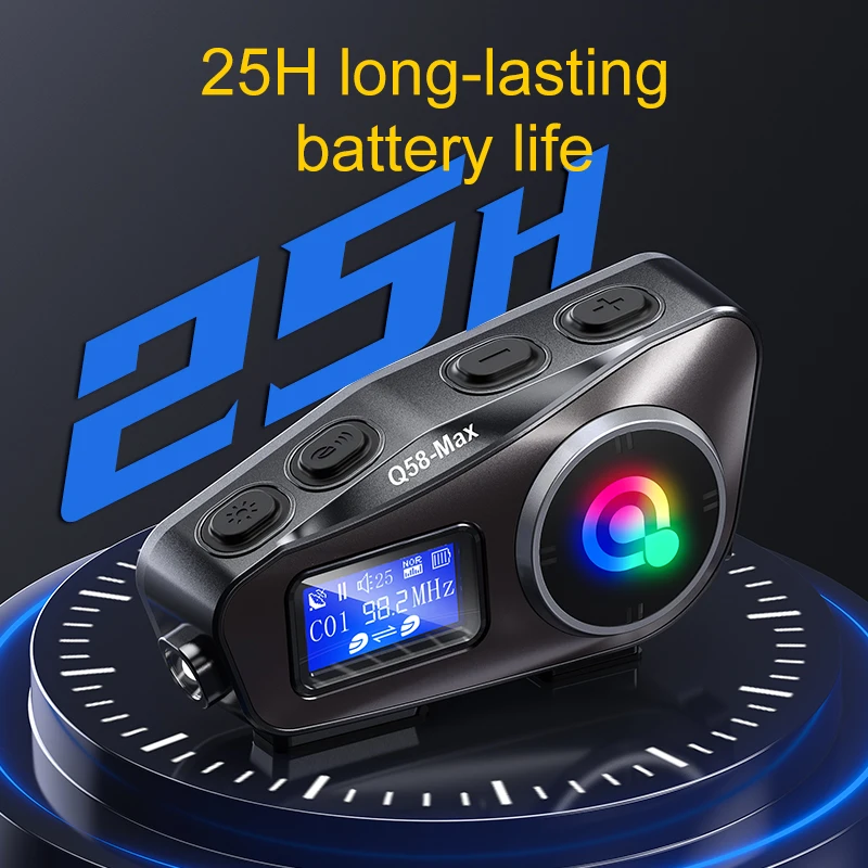 Bluetooth 5.3 Motorcycle Helmet Headset Intercom LCD Display 500M Interphone IP65 Waterproof Intercom Multi-Scene Music Sharing motorcycle helmet headset