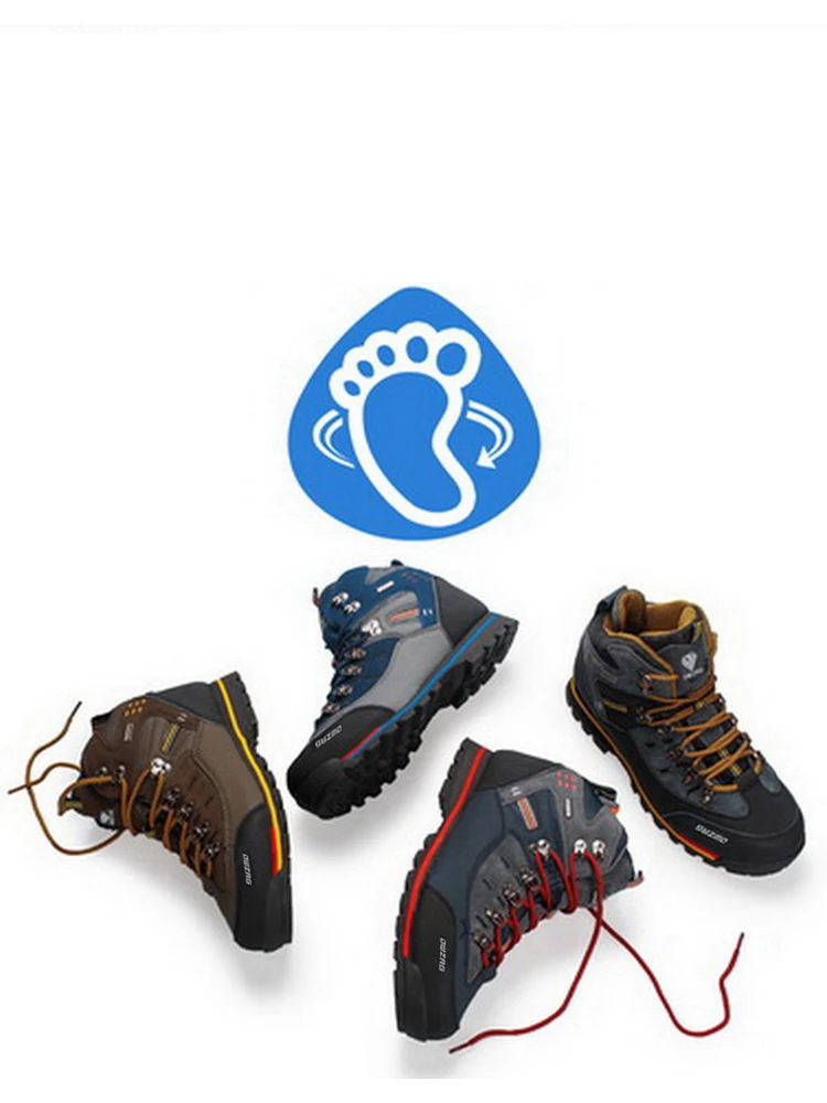 High Quality Men High-End Outdoor High-Top Waterproof Shoes Sand-Proof Hiking Sneakers Anti-Collision Large Size Climbing Shoes