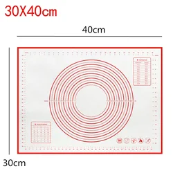 Premium Non - Stick Silicone Baking and Kneading Mat - Large and Medium Sizes (30x40cm red)