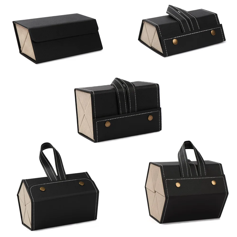 Inside view of organizer compartments with suede lining