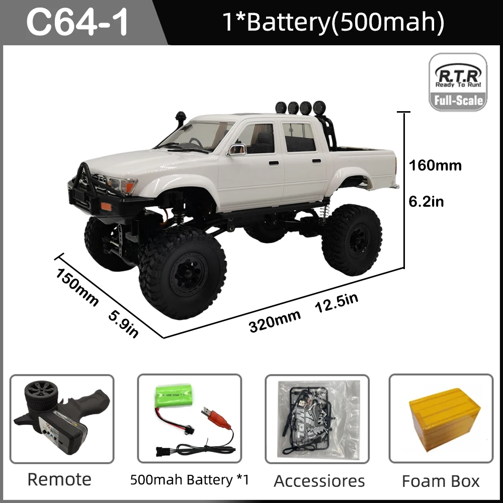 New WPL C64-1 RC Car 1:16 Hailax 2.4G 4WD Remote Control