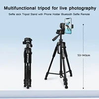Phone Travel Self Tripod  Aluminum Tall 55” 140CM Stand With Quick Plates Mount Pan Head For Canon Nikon DSLR SLR Digital Camera 2