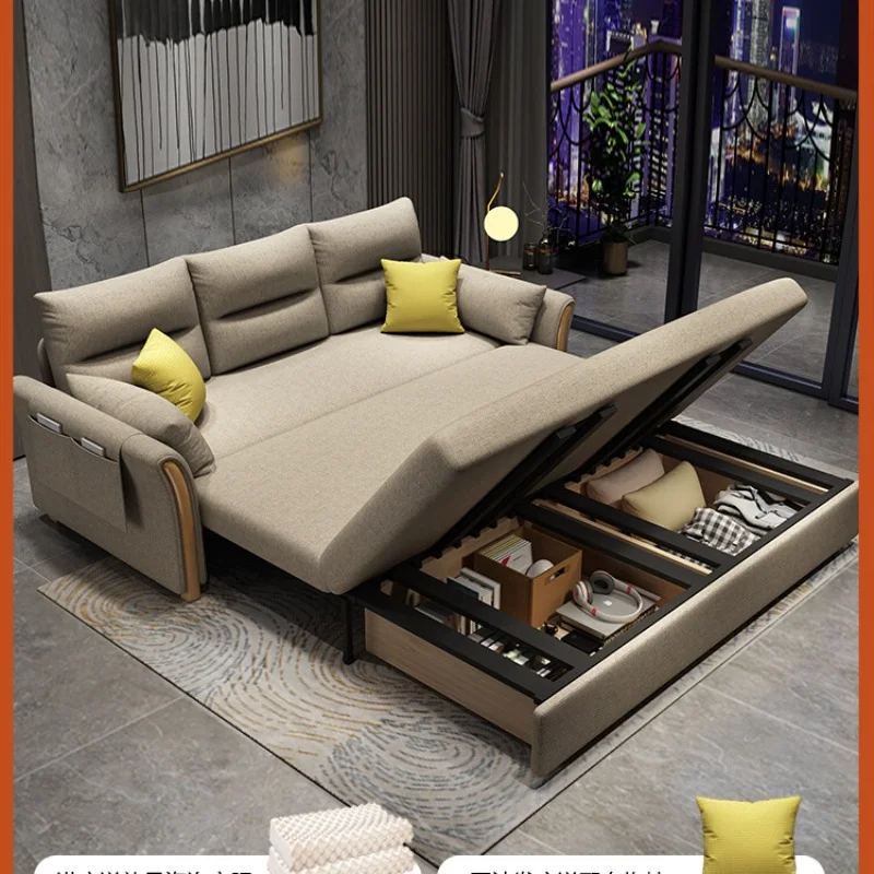 

Sofa bed dual-use, foldable and storable, small apartment multi-functional double single simple sofa