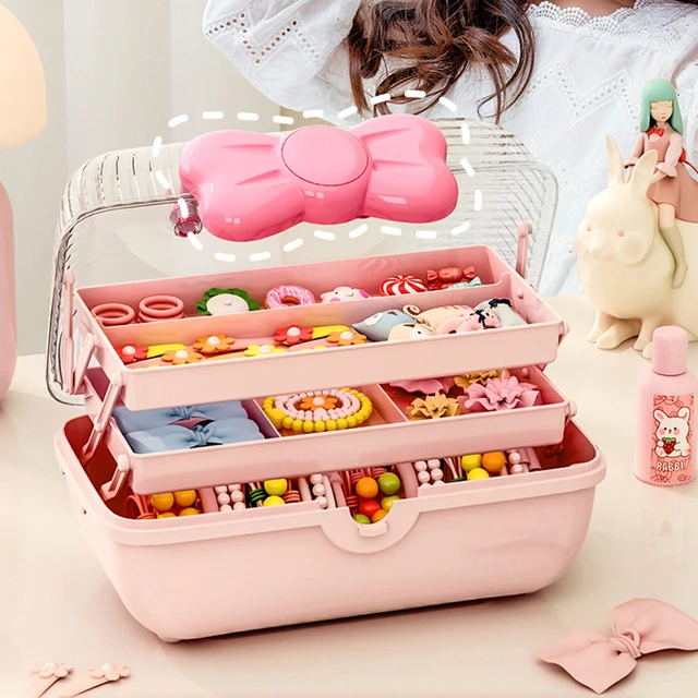 Baby Girls Hair Accessories Storage Box Hair Hoop Clip Rubber Band Organizer  Head Rope Hairpin Holder