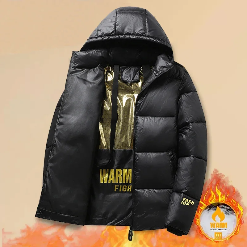 Winter Men Parka Coats Casual Thicken Cotton Hooded Windproof Warm Jackets