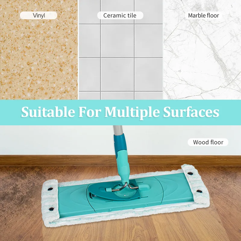 2pcs Mop Flat Pads for Leifheit Clean Twist XL MicroDuo Dry and Wet Cleaning 48.5x15cm, microfiber mop pad