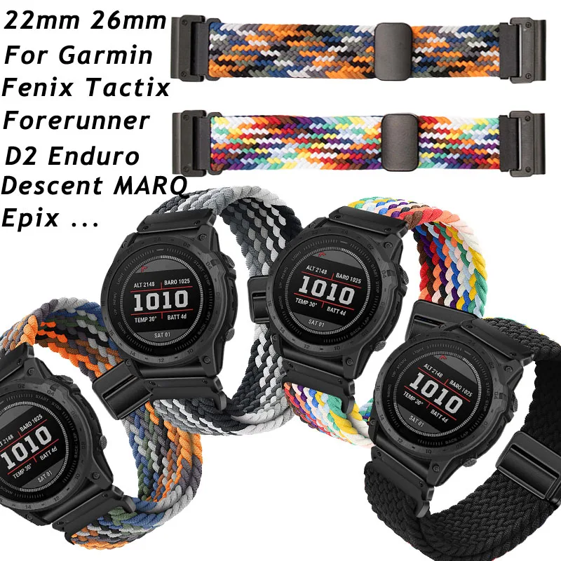 

Ремешок нейлоновый для часов Garmin Fenix 7X 6X 5X Plus, эластичный браслет с магнитной застежкой для часов Fenix 6 7 5 935, 22 мм 26 мм