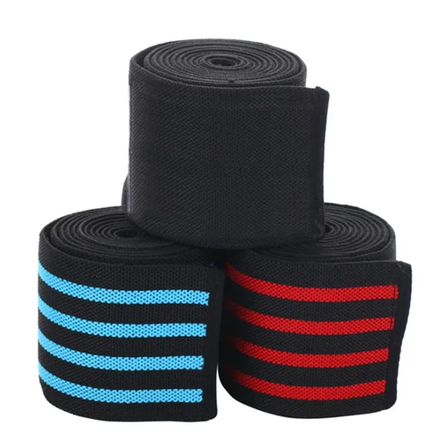 1pcs Men Fitness Weight Lifting Knee Wraps Sports Knee Bandages Squats Training Equipment Accessories for Gym 180*8CM