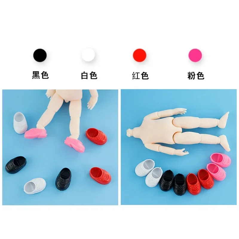 Doll Accessories Doll Shoes Shoes for 16cm BJD Dolls General-Purpose OB11 Doll Body Plastic PVC Accessories Four Pairs of Different Colors