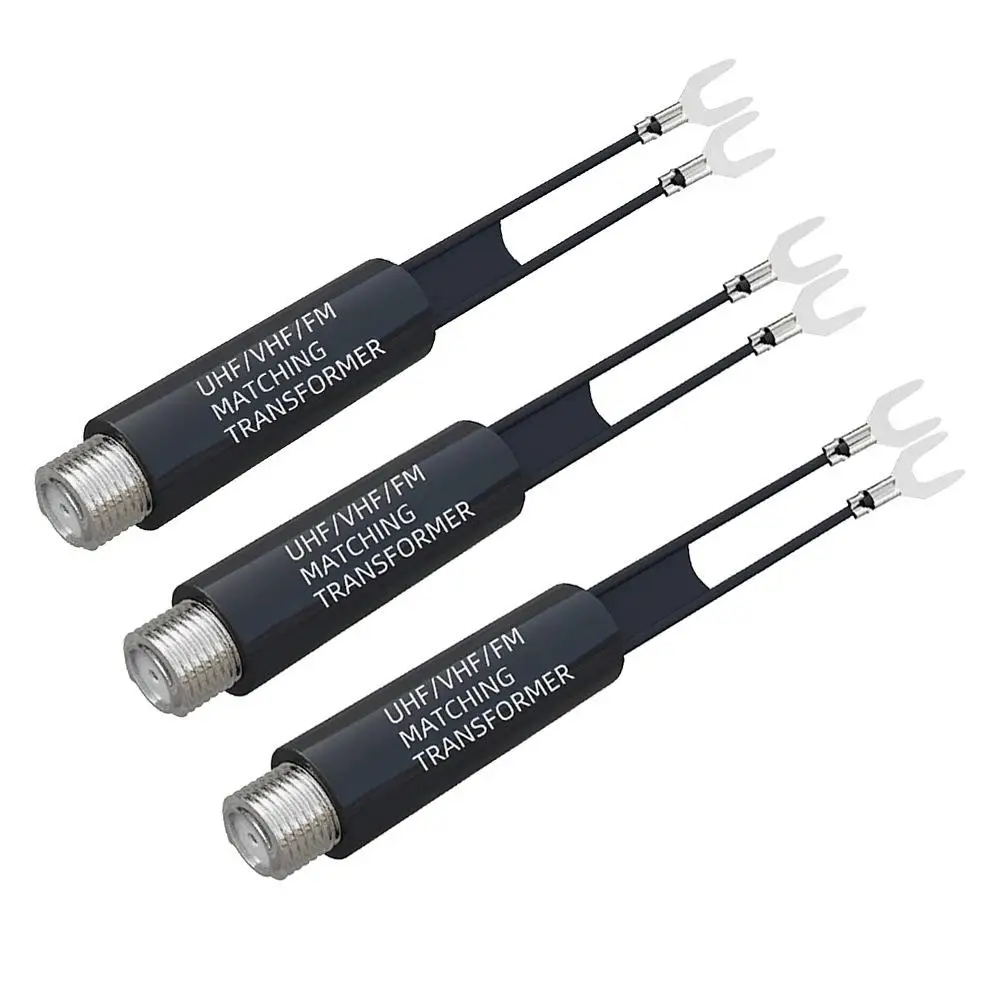 변압기 어댑터 UHF/VHF/FM/TV F 케이블 75-300 Ohm 발룬 안테나 매칭 변압기 어댑터 케이블 텔레비전 액세서리