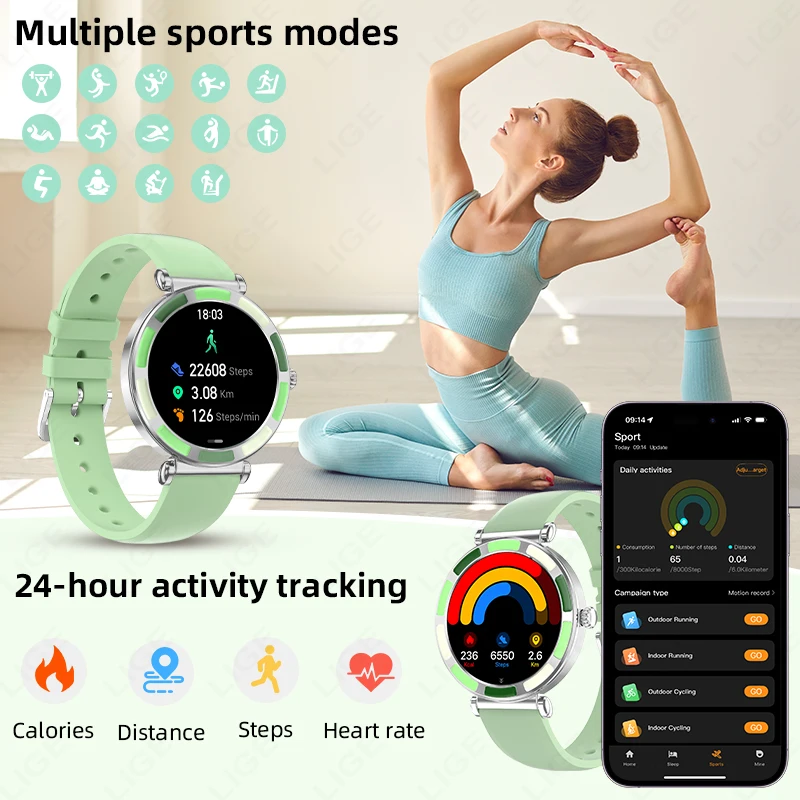 2026 LIGE New Smart Watch Women Bluetooth Call Custom Watches Dial Heart Rate Sleep Health Monitor Waterproof Ladies smart watch 3