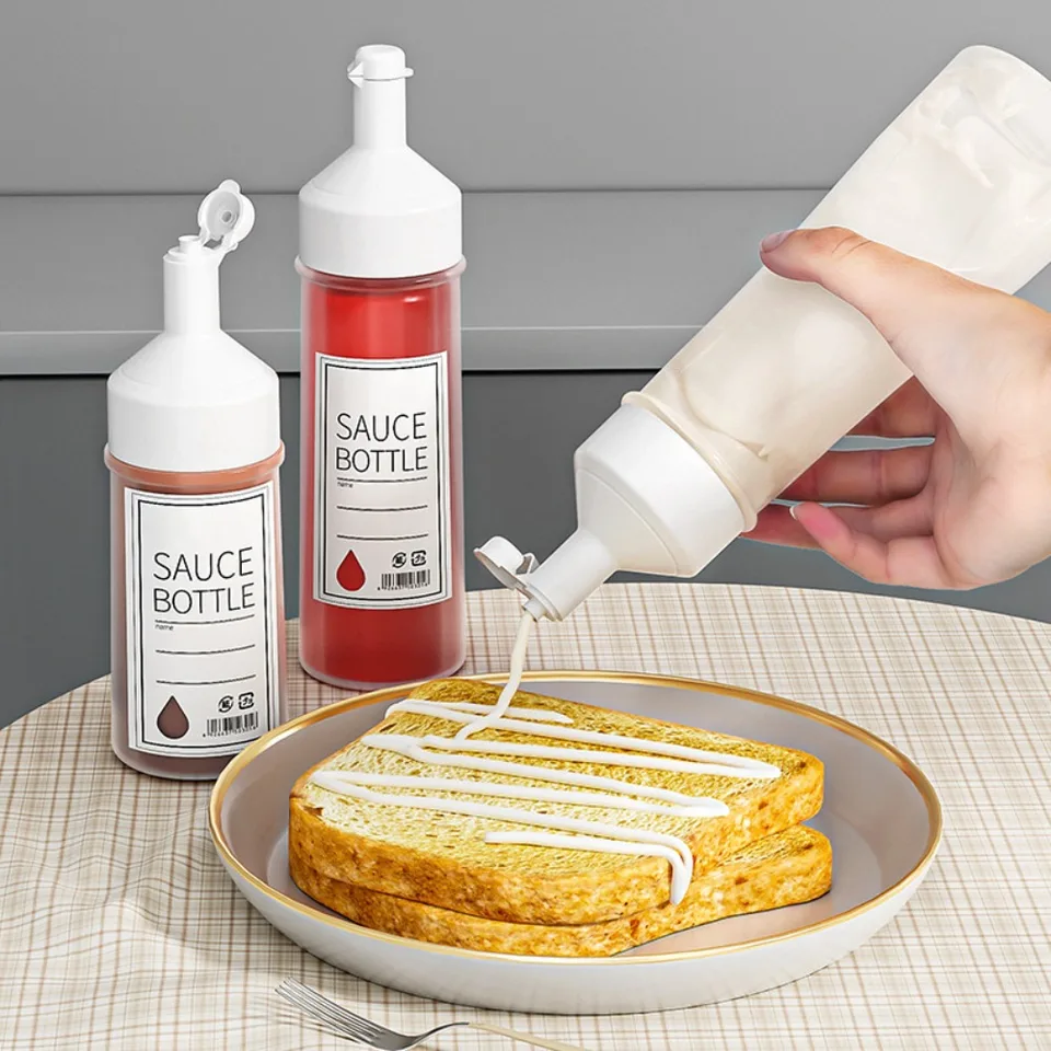 Bottiglia Spremi Condimenti 450 Ml (15 Oz) In PP Alimentare Con Tappo A Punta - Rosso - 2