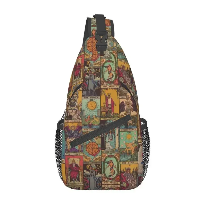 

The Major Arcana Of Patchwork Sling Bag for Cool Occult Witch Spiritual Shoulder Crossbody Chest Backpack Traveling Daypack