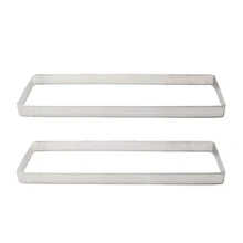 

Rectangle Stainless Steel Tartlet Molds French Dessert Mousse Fruit Pie Tart Ring Quiche Cake Mold