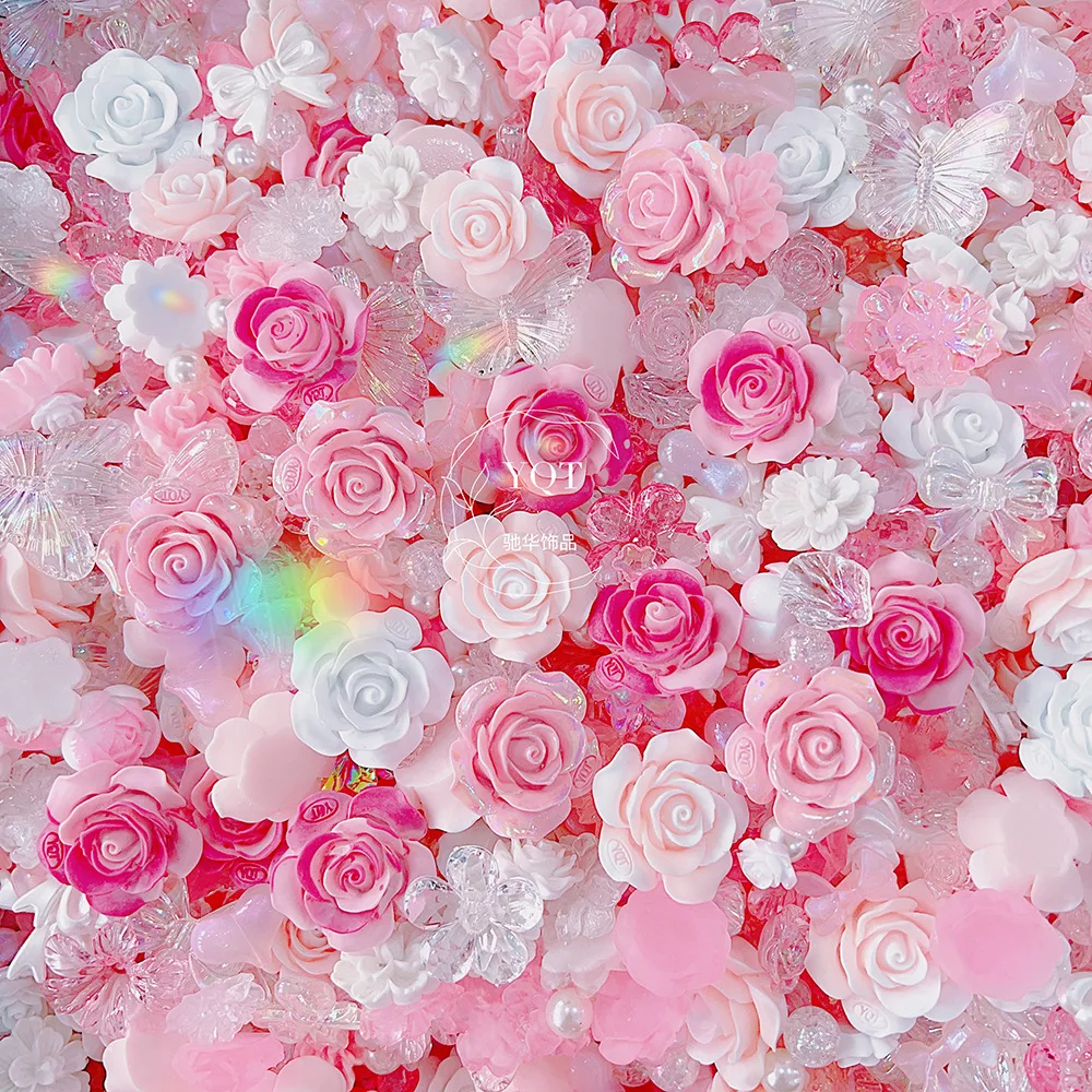 30g/pack Resin Camellia Flowers Butterfly Bow Mixed Collection Flatbacks DIY Crafts Cabochon Decorations Scrapbooking Cardmaking resin flower embellishments,resin embellishments
