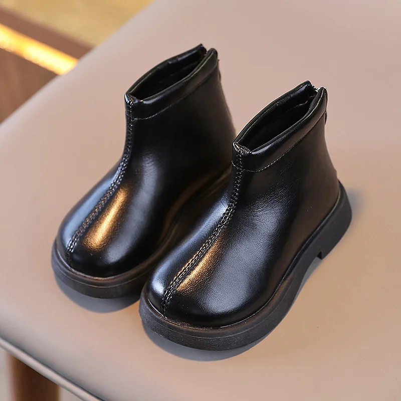 Black Cotton Winter Boots for Girls Kids Soft Comfortable