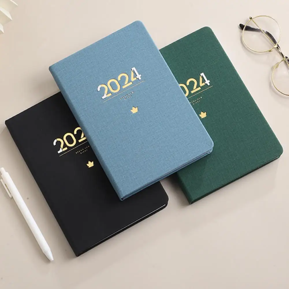 

Agenda Book Premium White Paper Planner Stylish Faux Leather 2024 Monthly Planner A5 Calendar Notebook with Wire for Efficient