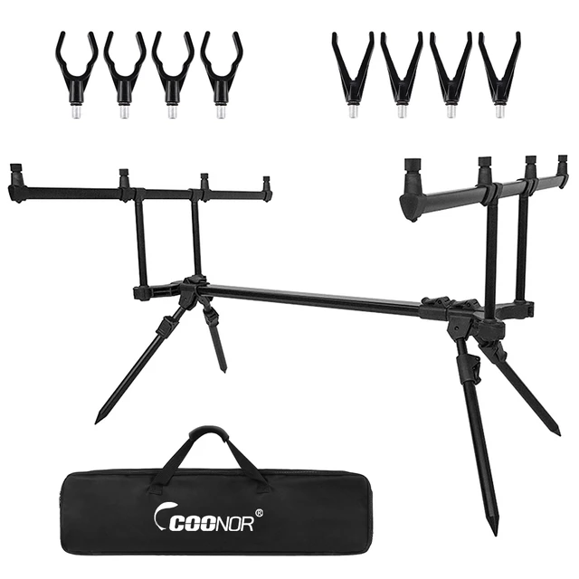 Adjustable Retractable Carp Fishing Rod Pod Stand Holder Fishing Pole Pod  Stand With Up To 4 Fishing Rods with Bag Fishing Tools