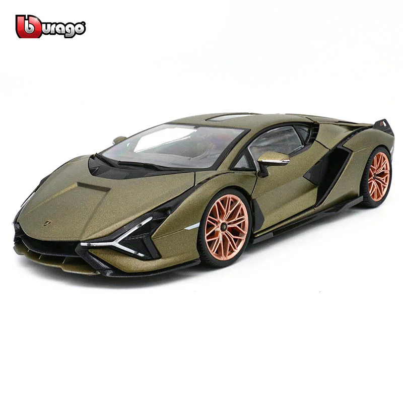 Новая модель автомобиля из сплава Lamborghini Sian FKP 37 Bburago в масштабе 1:24, роскошная модель автомобиля под давлением, коллекционная игрушка, подарок