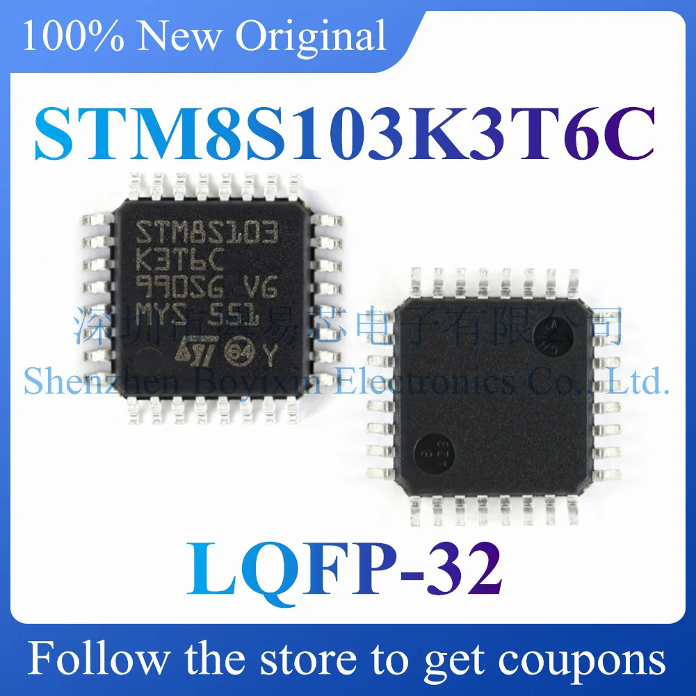

NEW STM8S103K3T6C Original genuine microcontroller chip. Package LQFP-32