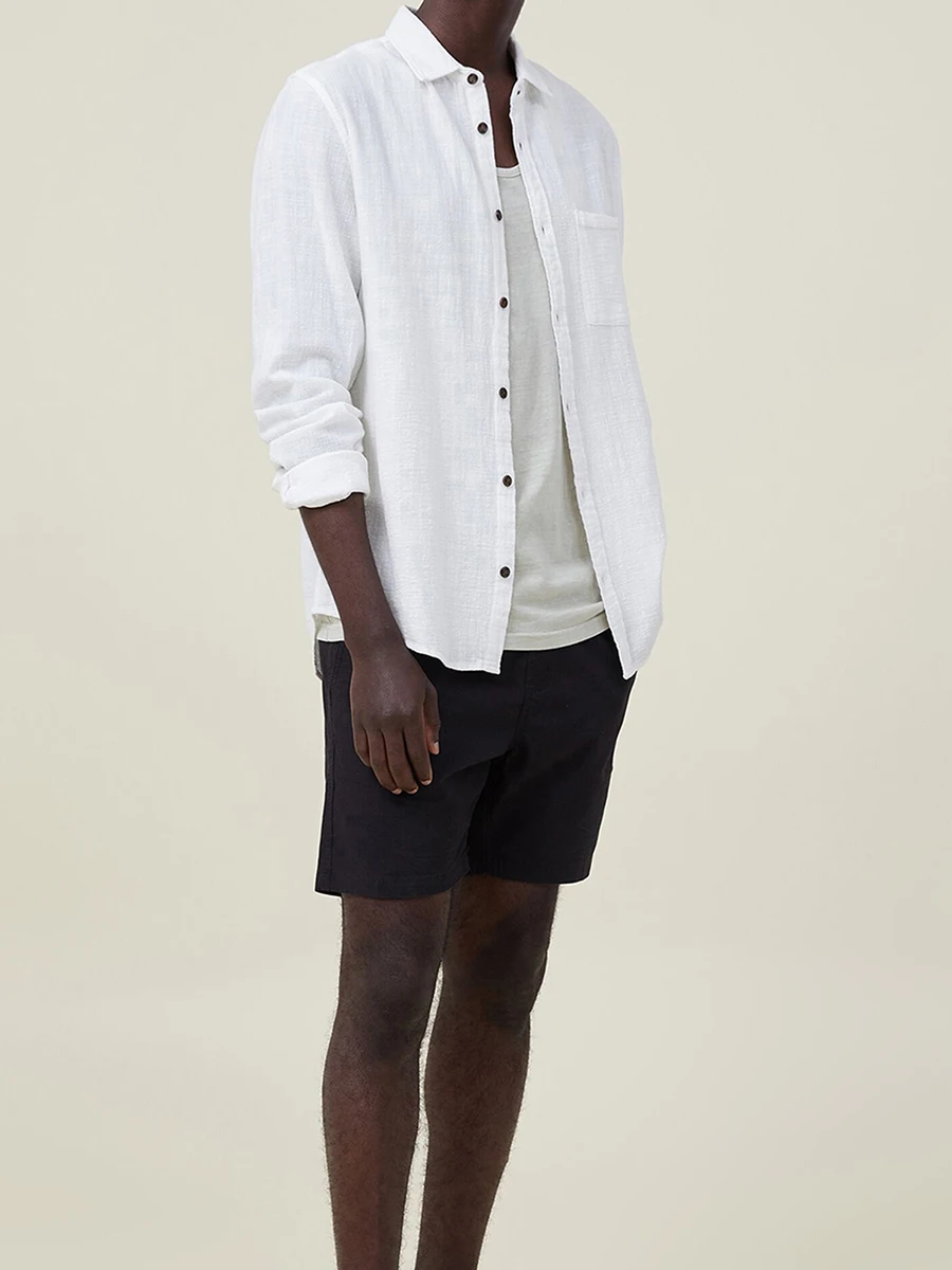 Men s Casual Solid Color Long Sleeve Button Down Shirt for Everyday Wear and Weekend Getaways with Friends