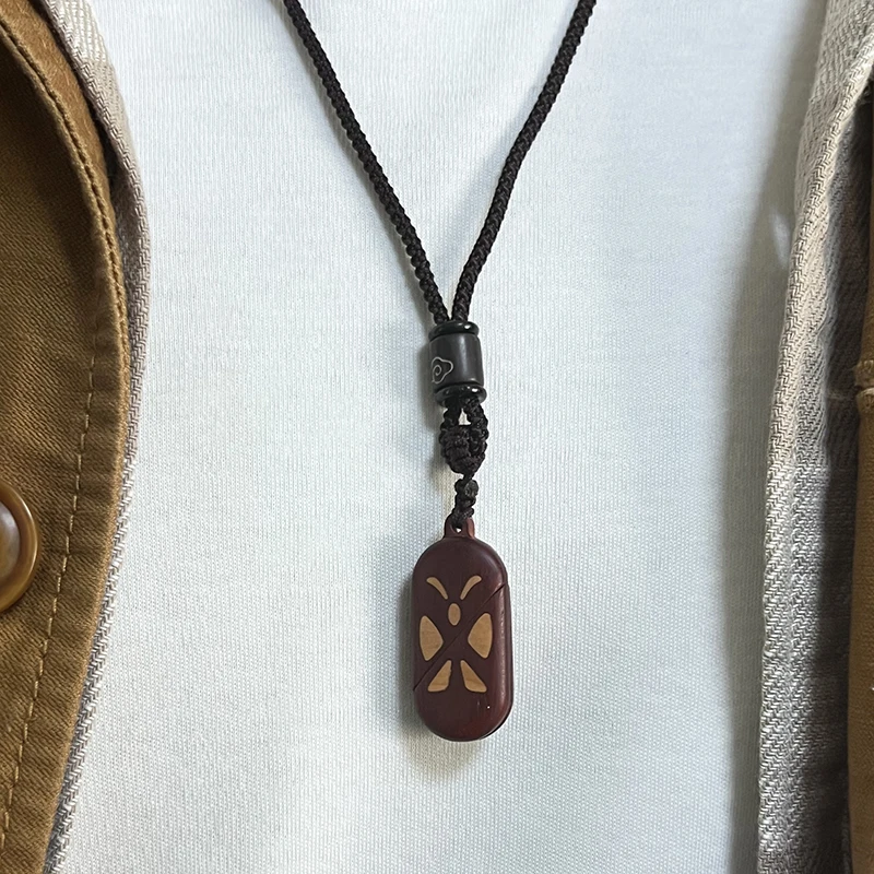 The Illusionist Cosplay Wood Necklace Locket Pendant Couple Lovers Custom Photo Handmade Unisex Jewelry Prop 2