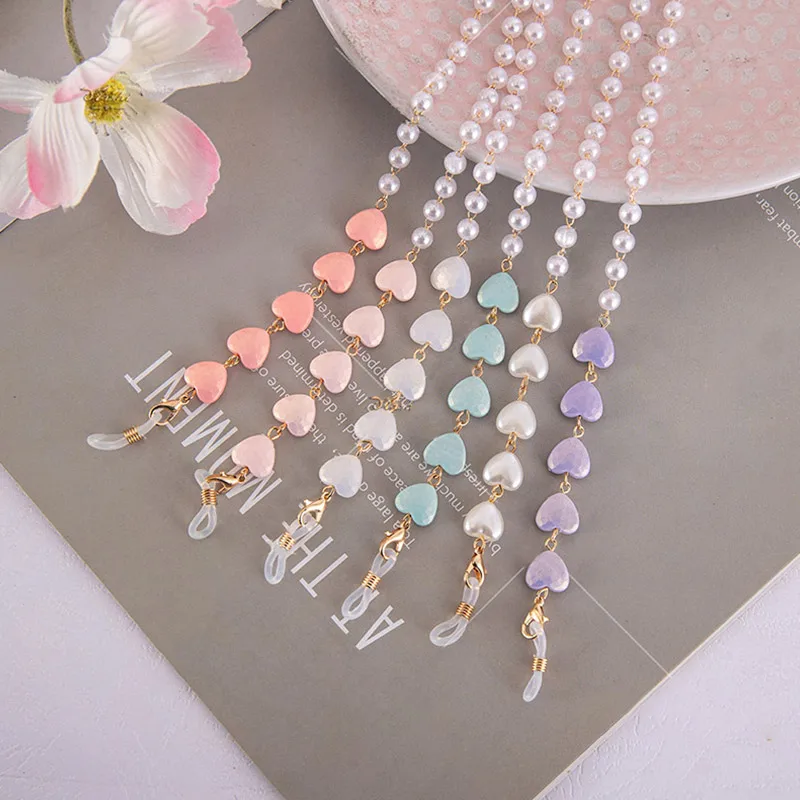 

New Fashion Sunglasses Lanyards Pearl Beaded Glasses Chain Mask Hanging Rope Chains Straps Eyewear Jewelry Woman Accesories