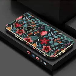 Aesthetic Flower Luxury Plating Phone Case - Soft Back Cover for VIVO Y100 (Black)