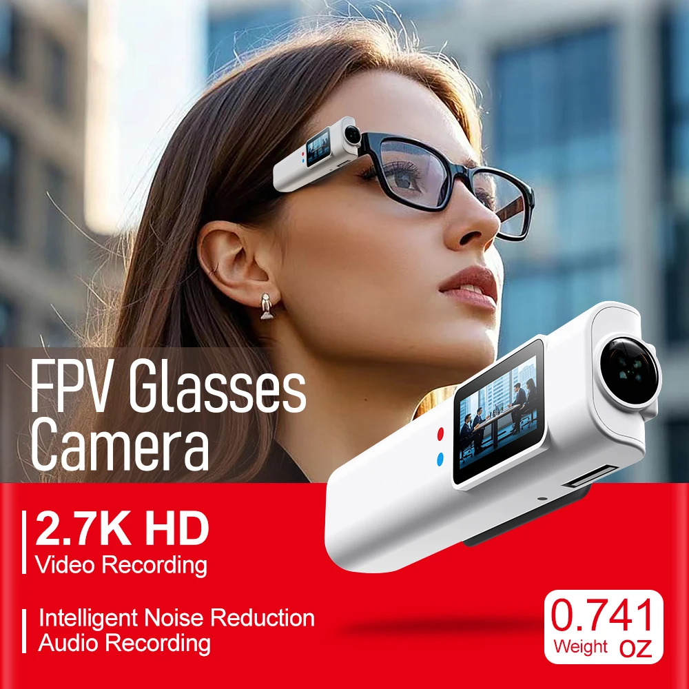 2.7K Glasses Camera WIFI Mini Wearable Outdoor Security Sports DV DVR Video Recorder Surveillance Camcorder For Driving Hiking action camera