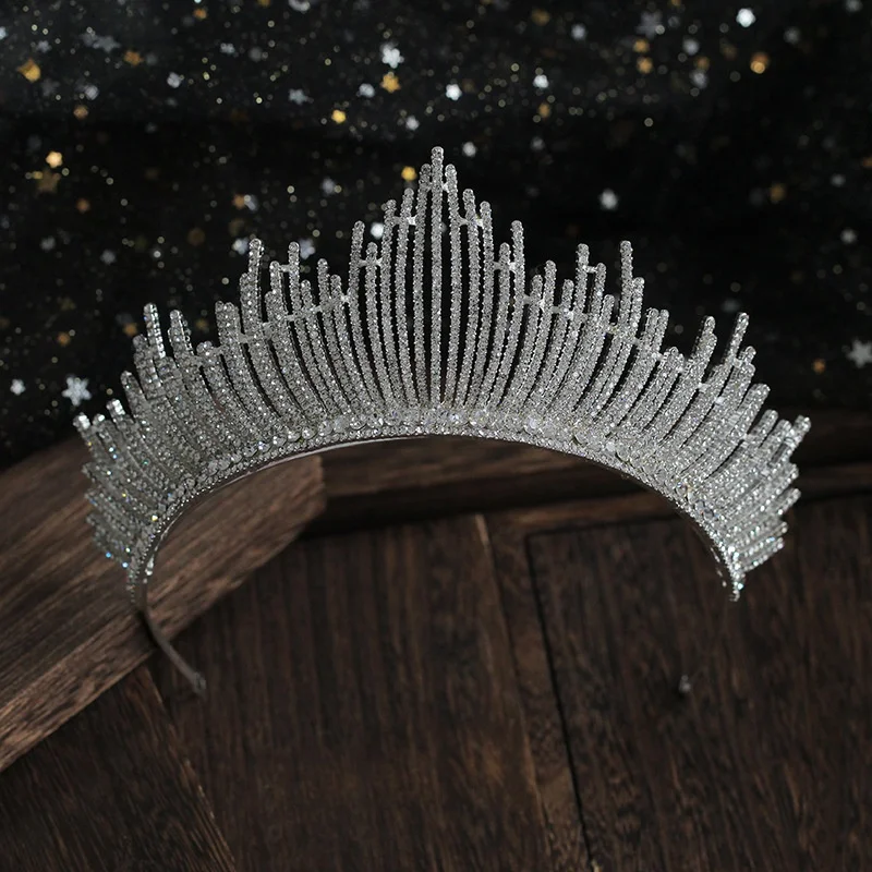 

Bride Wedding Headdress New Crown Dress White Yarn Ornament Korean Adult Queen Crown Rhinestone Hair Accessories