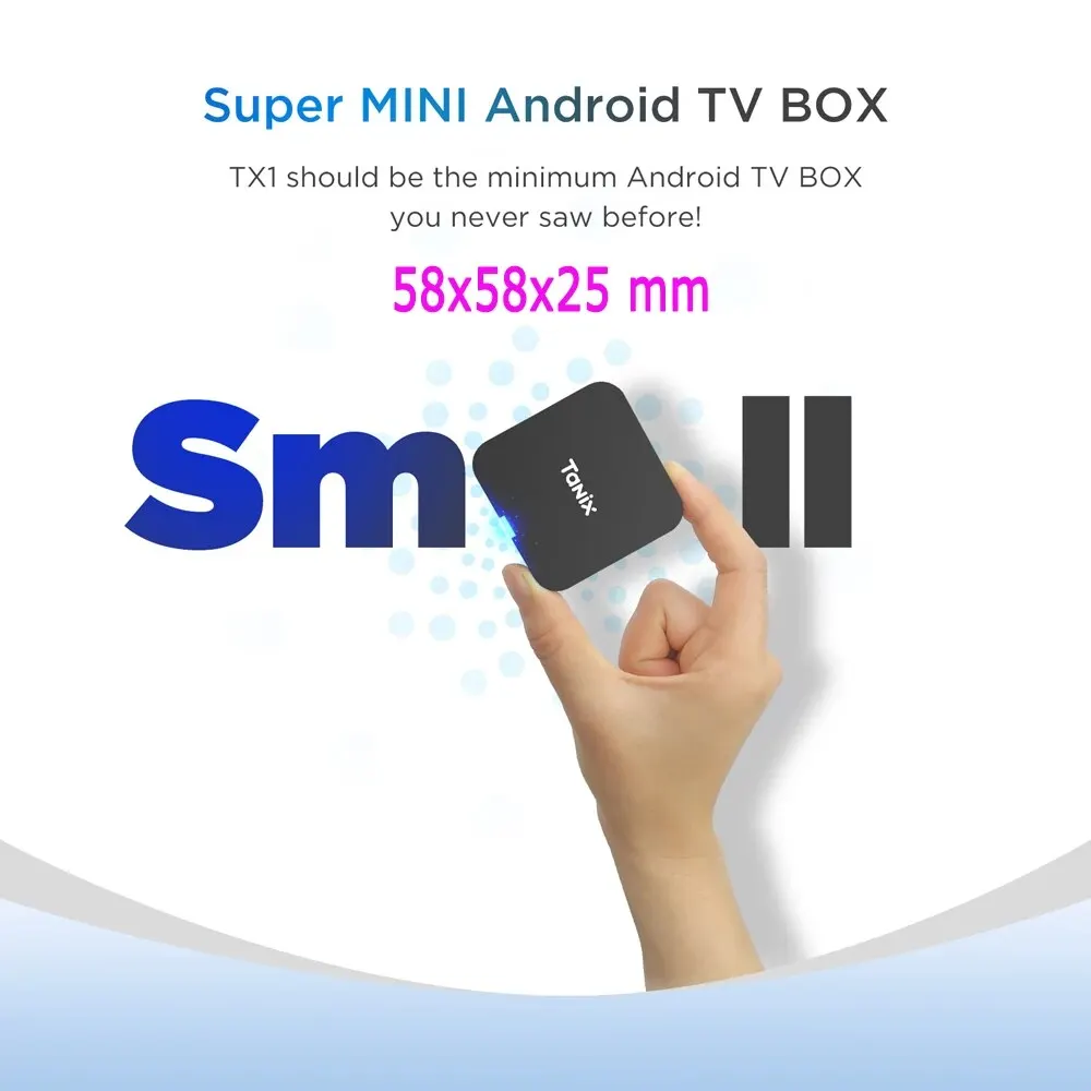 Tanix-Dispositivo de TV inteligente TX1, decodificador con Android 10, WIFI 2,4G, 4K, HDR, 3D, 8GB, 16GB, Allwinner H313, cuatro núcleos, reproductor multimedia Global