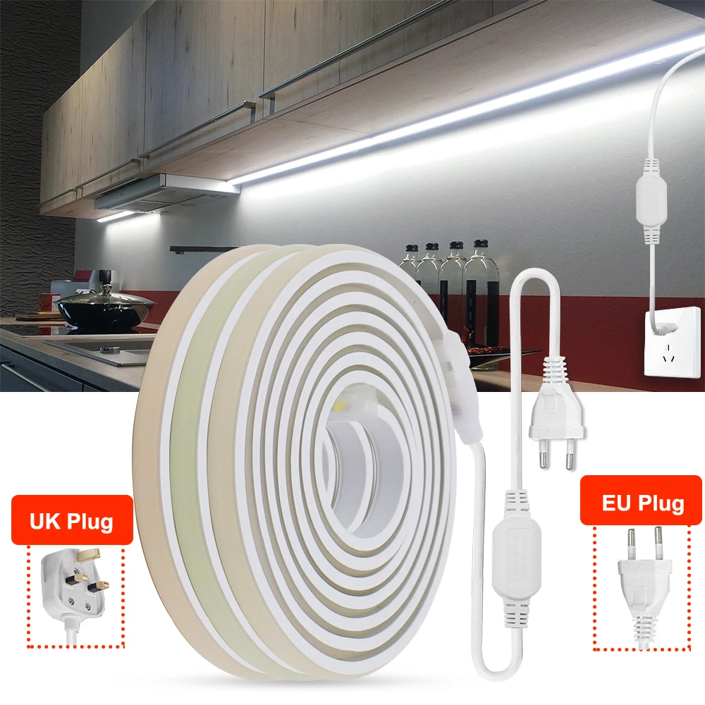 COB LED Strip Neon Light 220V EU UK Plug 288LEDs/M RA90 Flexible Tape Waterproof Led Ribbon For Kitchen Outdoor Garden Lighting led strip lights,led strip light,led light strip,led decorative lights