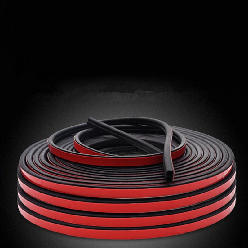 Car Door Seal Strip B Shape Weatherstrip Rubber Window Seal Strip Anti-Dust Noise Soundproof Leak-proof 5M