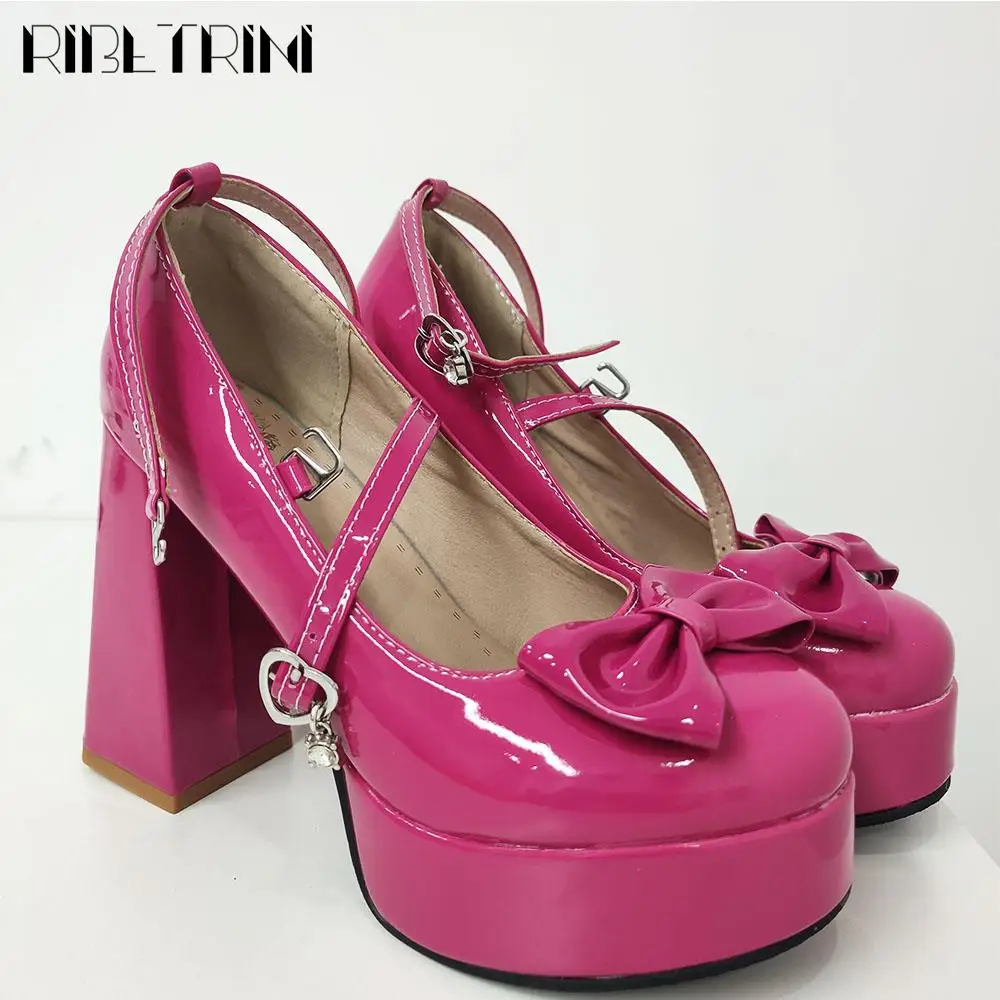 

Туфли-лодочки женские на высоком каблуке, удобные элегантные милые, туфли на платформе, Туфли Мэри Джейн, с пряжкой, с бантом