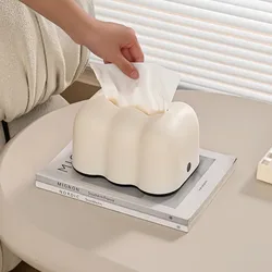 Elegant Multi-function Wall-Mounted Tissue Box and Paper Towel Holder with Luxury Cloud Design (White1pcs)