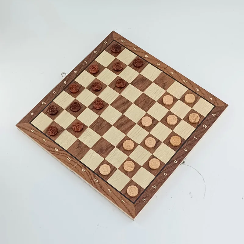 24/29/34/39cm 3 in 1 Large Chess Board Folding Wooden Portable Chess Game Board Chekers Backgammon Chessboard For Kids Adults