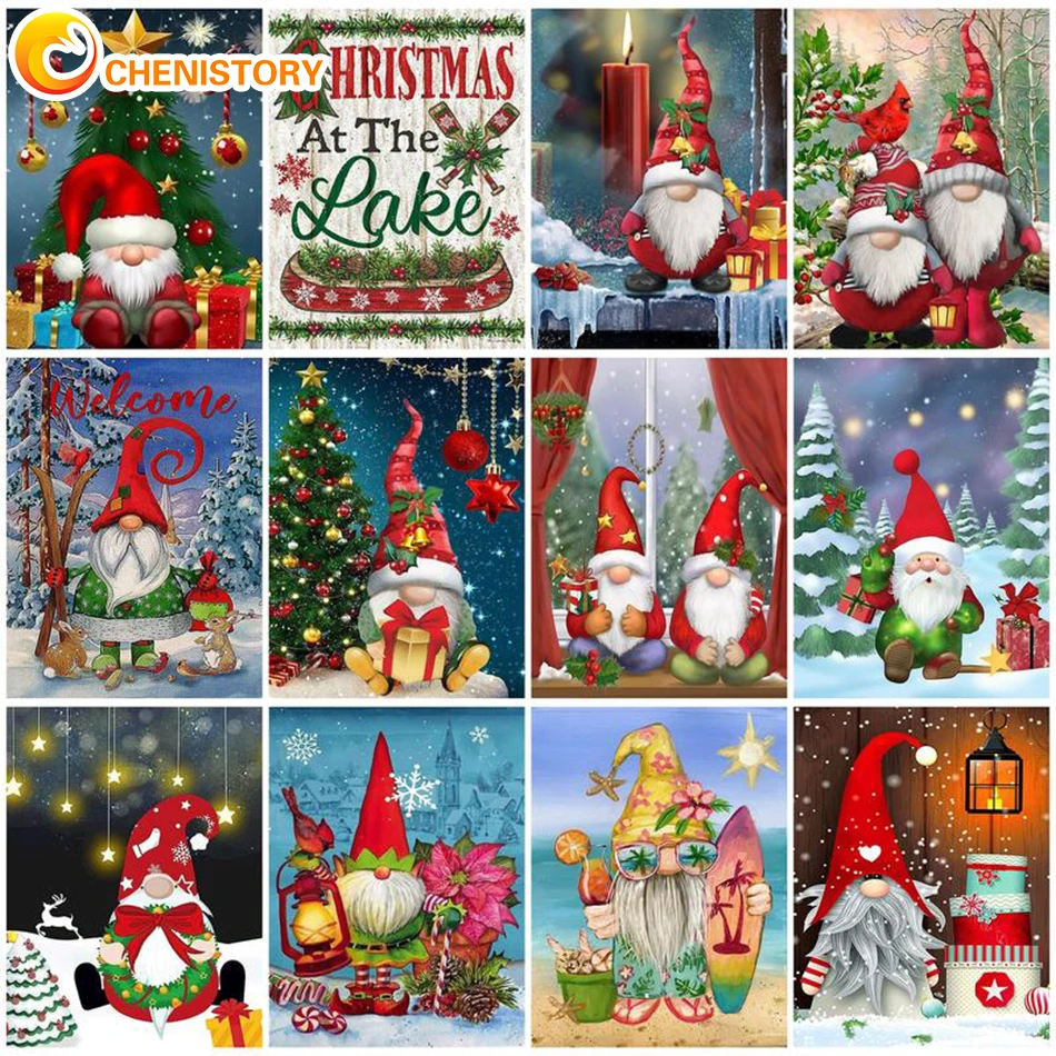 

CHENISTORY 40x50cm DIY Oil Paint Paintings By Numbers Christmas Picture Drawing By Numbers On Canvas Coloring By Numbers Acrylic