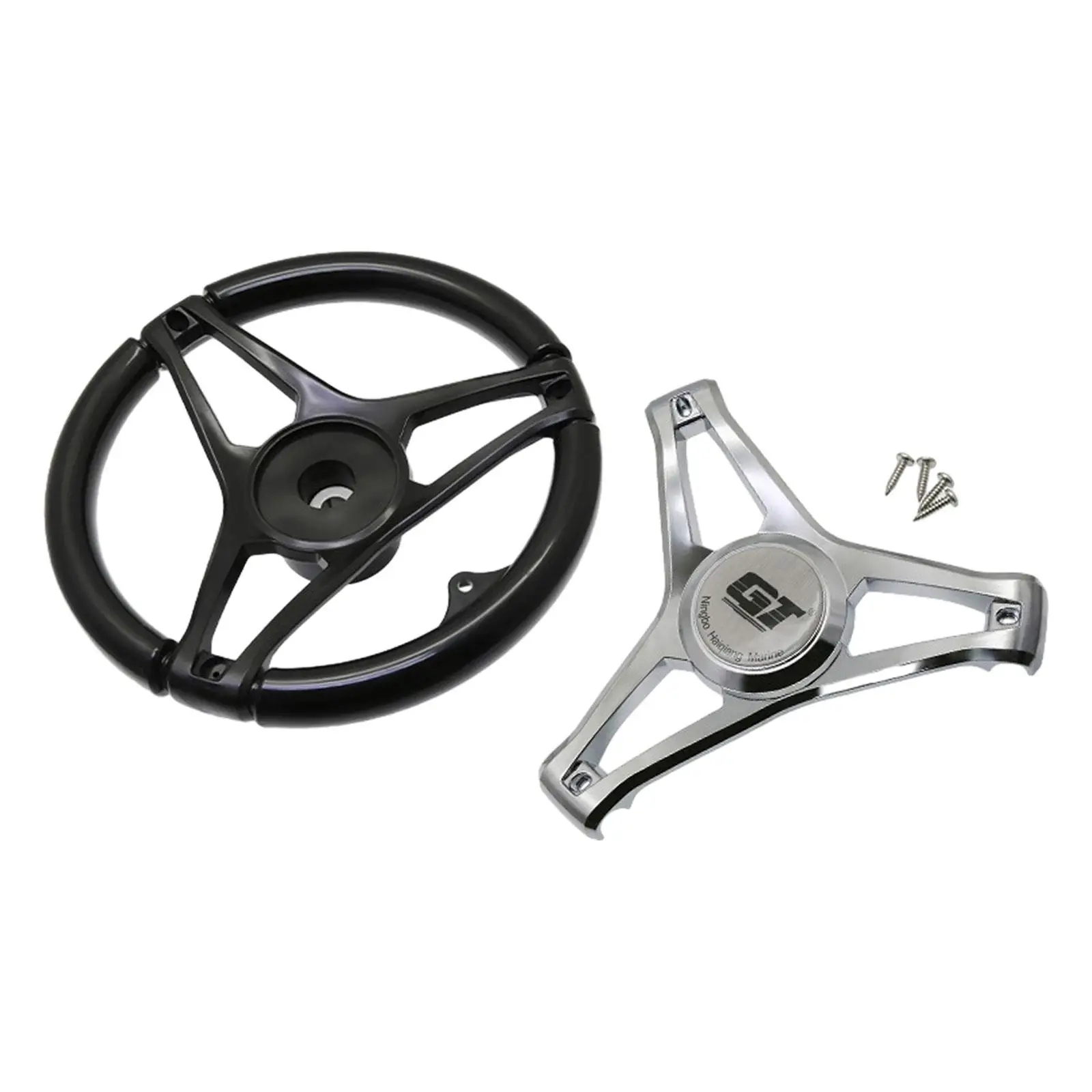 Boat Steering Wheel Anti Slip Waterborne Vehicles Sturdy 340mm for Marine Vessels Boat Speedboat Yacht Pontoon Boat