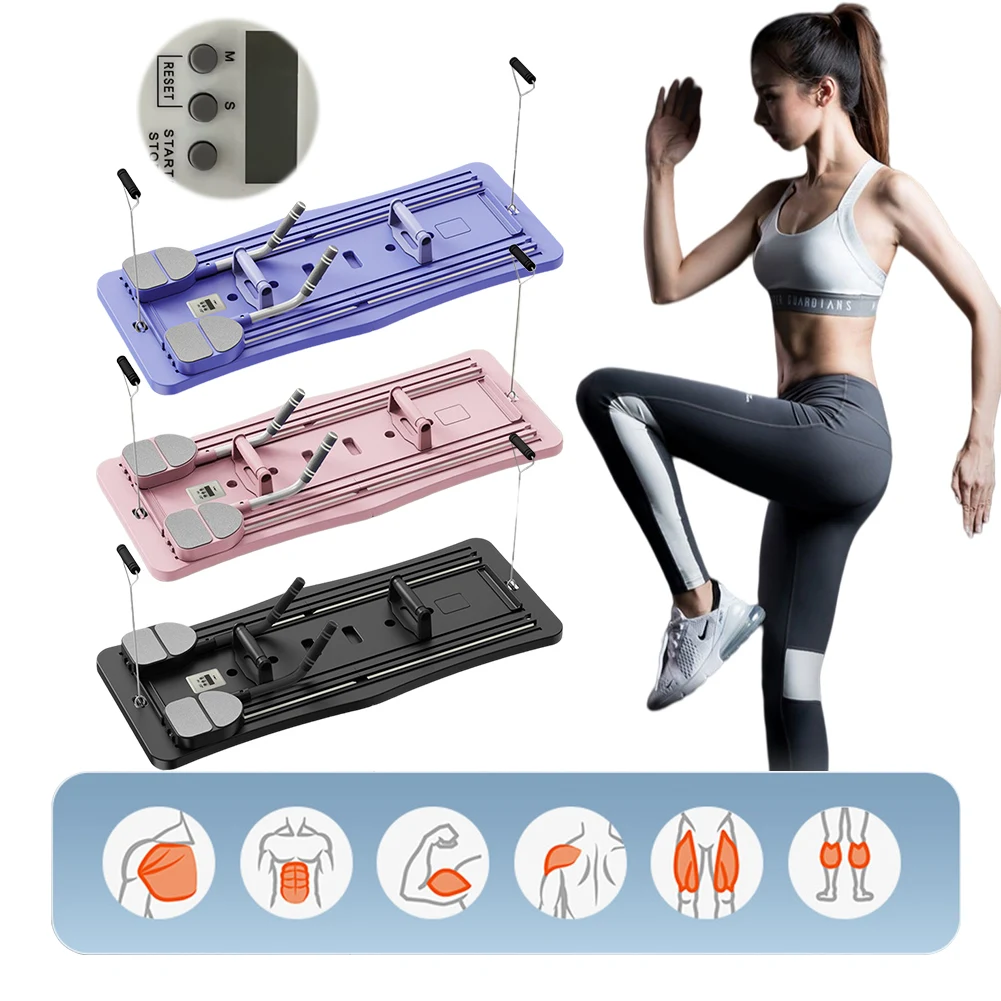 Abdominal Exercise Board Fitness Board Automatic Rebound Leg & Arm Toner Fitness Equipment Multifunctional Pilates Reformer Set