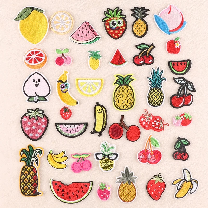 

Hot Cute Fruit Badge Label Embroider Patch Handmade DIY Emblem for Clothing Hat Pants Jean Fabric Sticker Earring Accessories