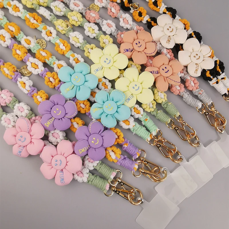 Hand Woven Daisy Crossbody Style Hanging Chain Universal Phone