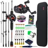 Sougayilang Baitcasting Fishing Rod and Reel Combo 5Section Fishing Rod and 7.2:1 Gear Ratio Reel Full Kit for Bass Carp Fishing