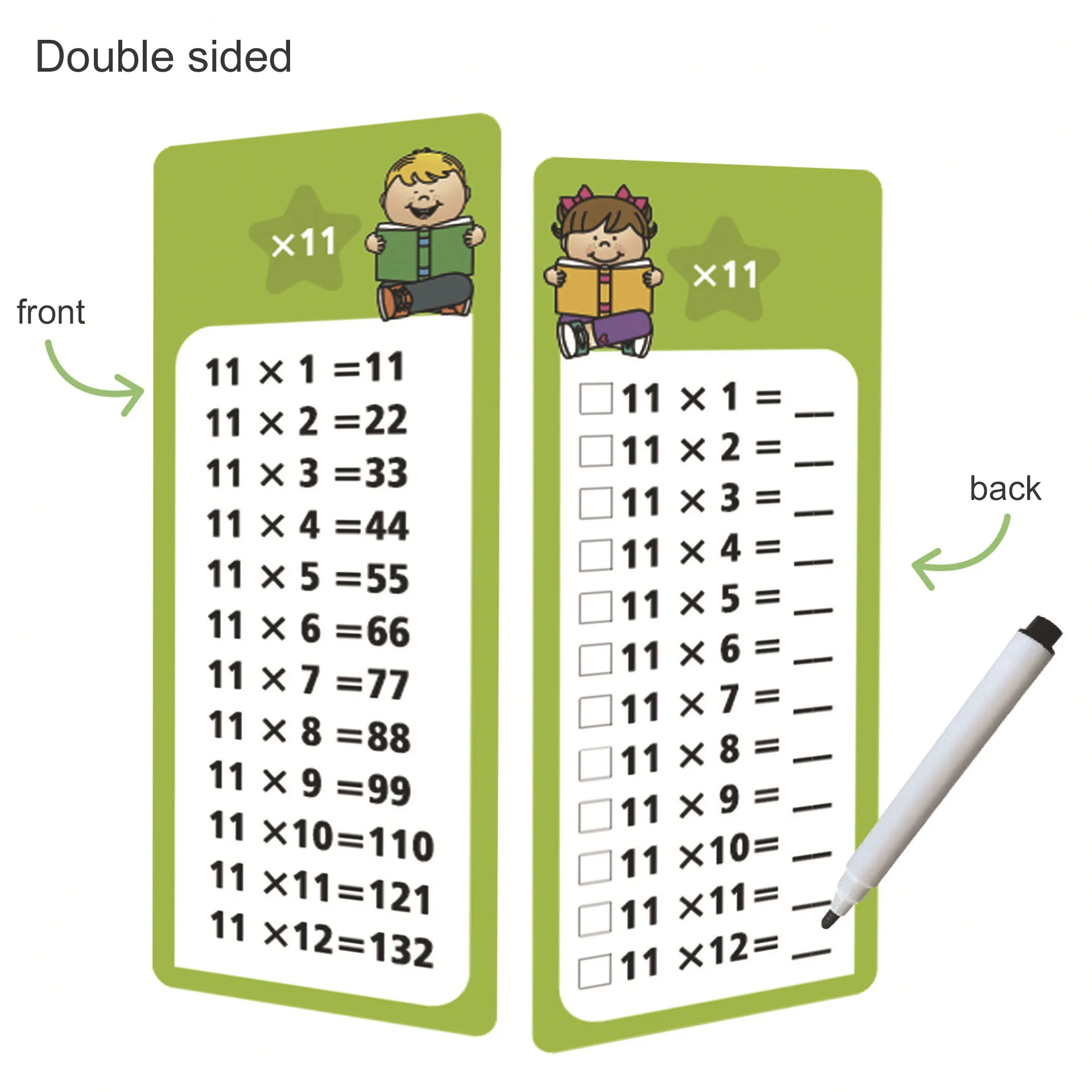 15Pcs/set Math Addition Subtraction Multiplication Division Erasable Reusable Number Learning Cards Children's Math Teaching Aid 4