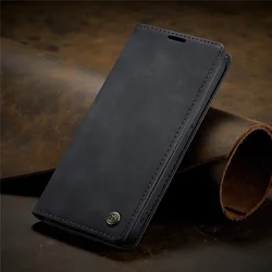 Custodia Flip Magnetica Retro in Pelle Opaca