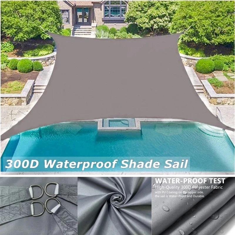 Outdoor Awnings Waterproof Sun Shade Sail Garden Canopi For Terrace Car Canvas Awning Rectangle Pool Sun-Shelter Sunshade Sail