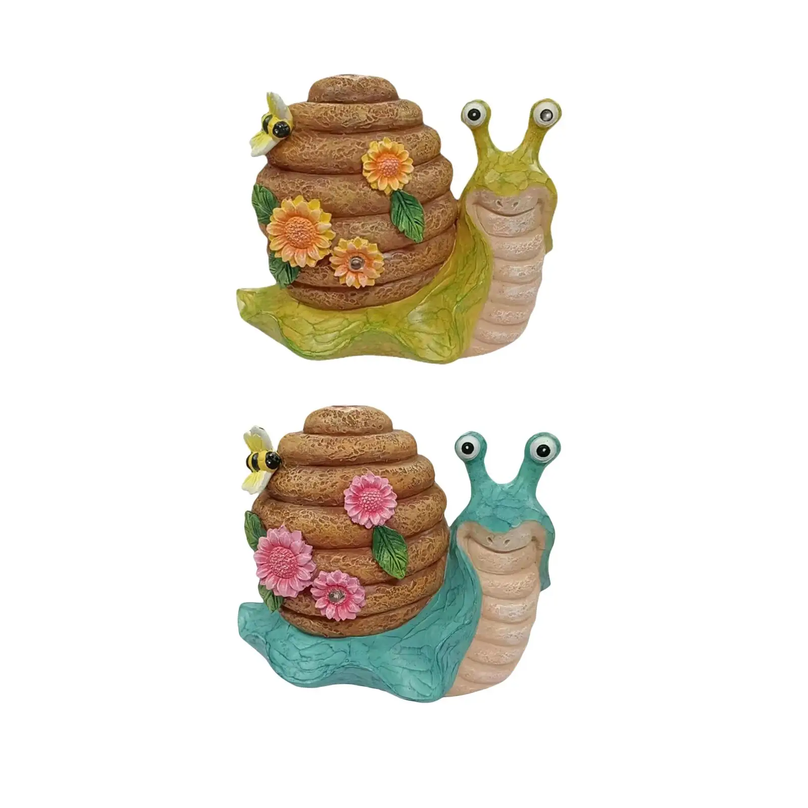 

Garden Snail Statue with Solar Lights Resin Sculpture for Outdoor Terrace