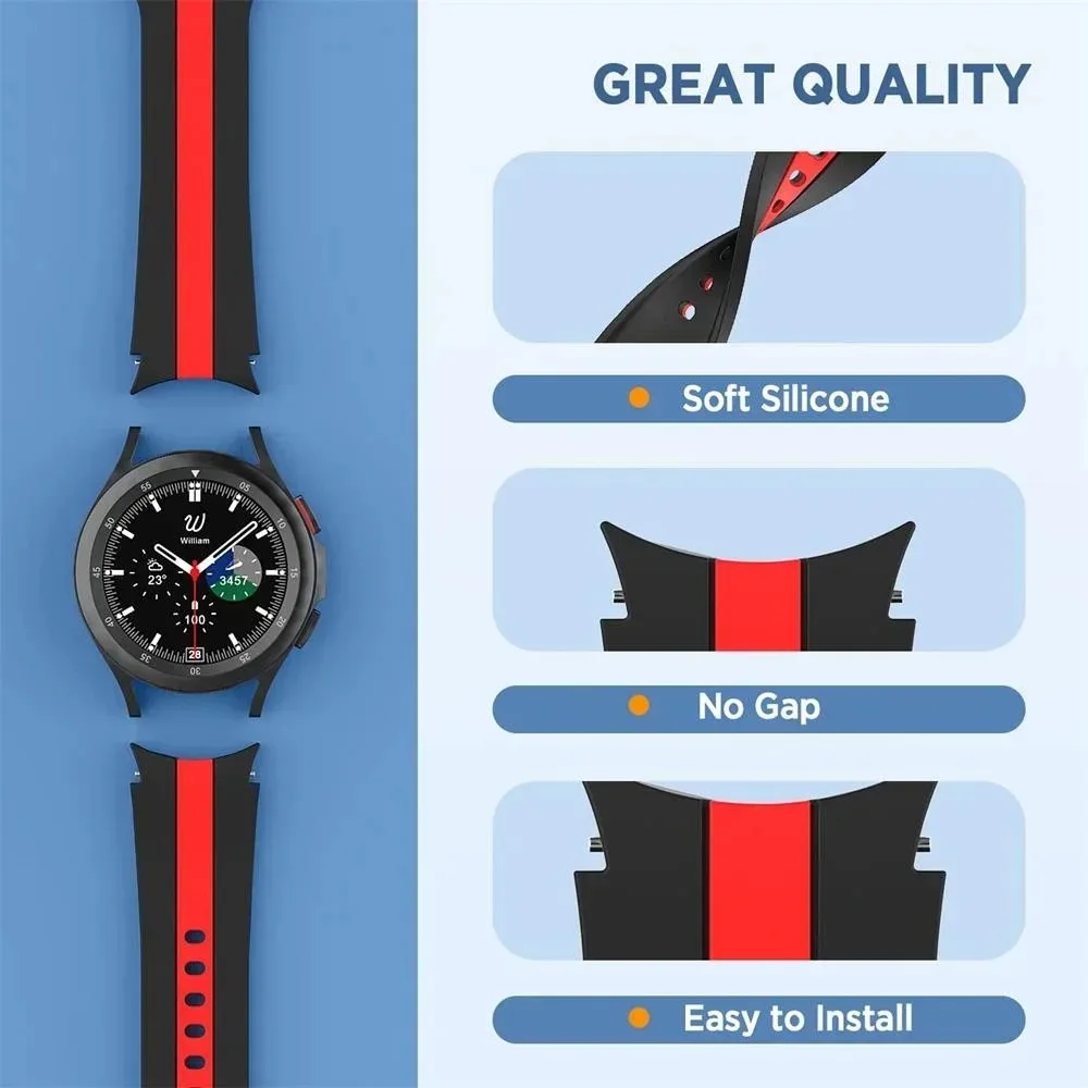 Dual-Color Silicone Strap - Comfortable Watch Band Bracelet