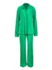 QFAF Fashion Pleated Women's Set Long Sleeve Oversized Shirt and Wide Leg Pants 2023 Elegant Tracksuit Two 2 Piece Set Outfits 3